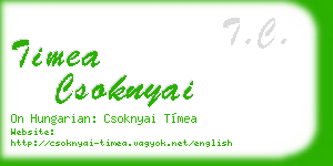timea csoknyai business card