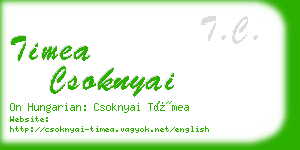 timea csoknyai business card